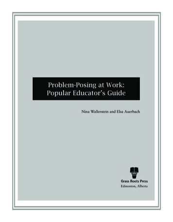 Popular Educator's Guide Problem-Posing At Work - University Of New .