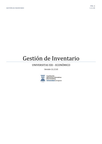 Gestión De Inventario - Unizar.es