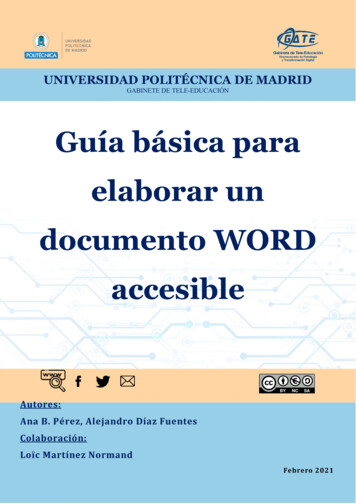 Guía Básica Para Elaborar Un Documento Word Accesible - UPM