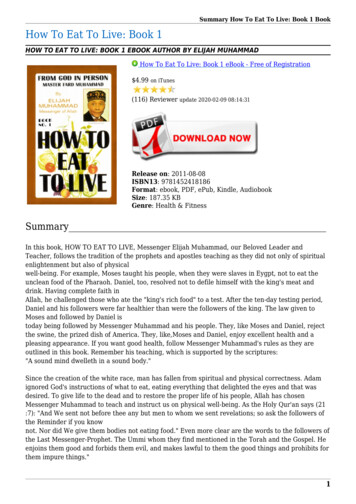 How To Eat To Live: Book 1 EBook PDF (187.35 KB) - Booksmatter