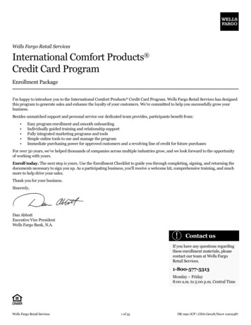 Wells Fargo Retail Services International Comfort Products Credit Card .