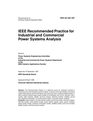 IEEE Recommended Practice For Industrial And Commercial Power Systems .