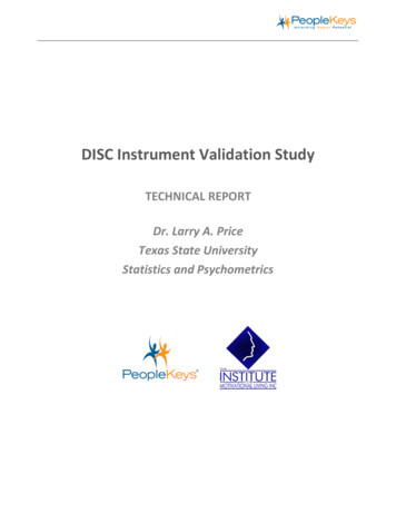 DISC Instrument Validation Study - DISCvision
