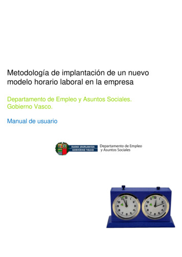 Metodología De Implantación De Un Nuevo Modelo Horario Laboral En La .