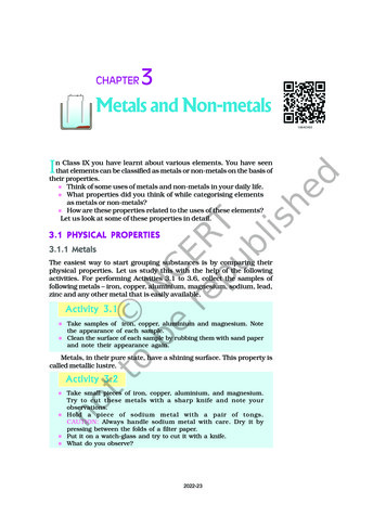CHAPTER3 Metals And Non-metals - National Council Of Educational .