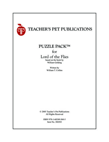 TEACHER'S PET PUBLICATIONS PUZZLE PACK For Lord Of The Flies