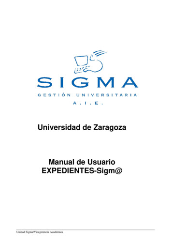 Universidad De Zaragoza Manual De Usuario EXPEDIENTES-Sigm@ - Unizar.es