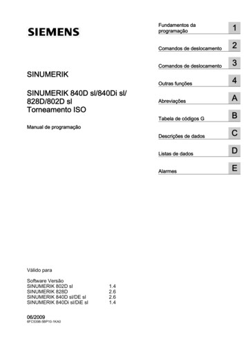 SINUMERIK 840D Sl/840Di Sl/ A 828D/802D Sl Torneamento ISO B D E - Siemens