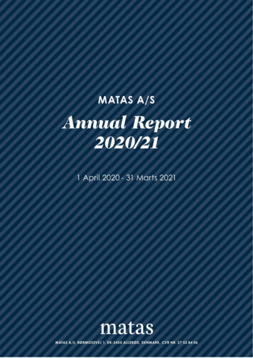 Matas A/S Annual Report 2020/2021 1