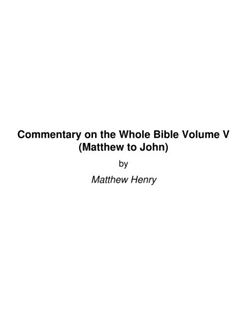 Commentary On The Whole Bible Volume V (Matthew To John) - Grace-eBooks 