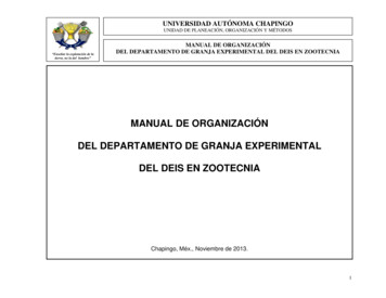 Manual De Organización Del Departamento De Granja Experimental Del Deis .