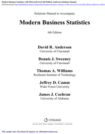 Modern Business Statistics - 