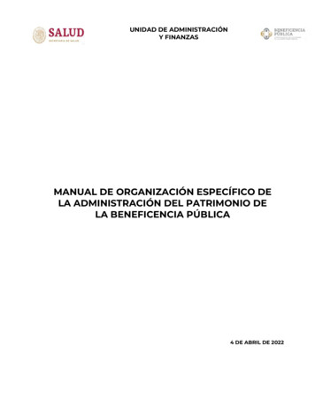 MANUAL DE ORGANIZACIÓN ESPECÍFICO DE LA ADMINISTRACIÓN DEL . - Gob