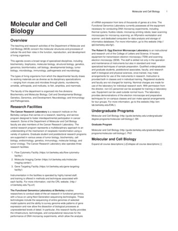Molecular And Cell Biology - University Of California, Berkeley