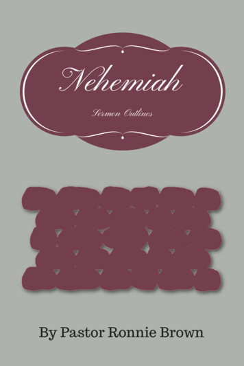 Sermon Outlines Nehemiah - RonnieBrown 