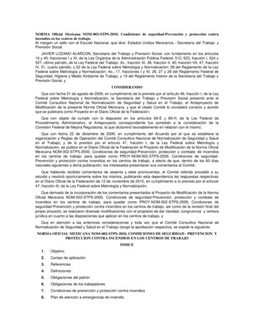 NORMA Oficial Mexicana NOM-002-STPS-2010, Condiciones De . - Gob