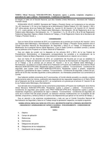NORMA Oficial Mexicana NOM-020-STPS-2011, Recipientes Sujetos A . - Gob