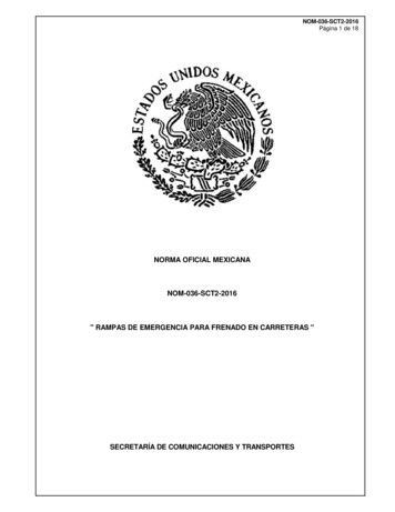 Norma Oficial Mexicana Nom-036-sct2-2016 Rampas De Emergencia Para .
