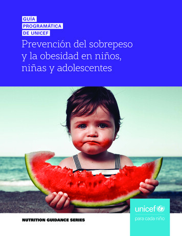 GUÍA PROGRAMÁTICA DE UNICEF Prevención Del Sobrepeso Y La Obesidad En .