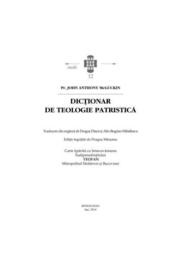 DIC}IONAR DE TEOLOGIE PATRISTIC - Editura Doxologia