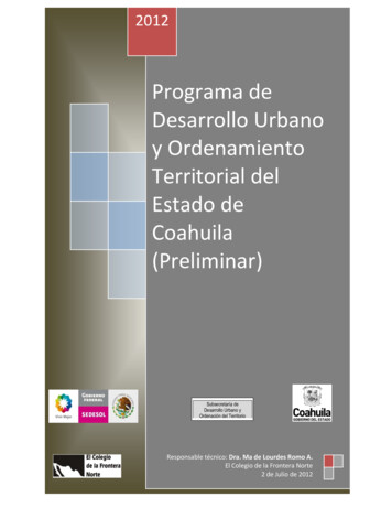 Programa De Desarrollo Urbano Y Ordenamiento Territorial Del Estado De .