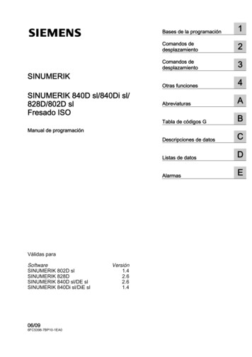 SINUMERIK SINUMERIK 840D Sl/840Di Sl/828D/802D Sl Fresado ISO - Siemens