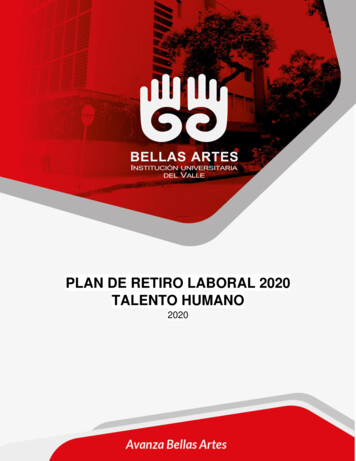 PLAN DE RETIRO LABORAL 2020 TALENTO HUMANO - Bellas Artes