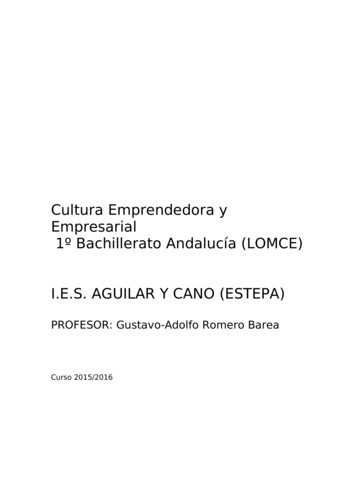 Cultura Emprendedora Y Empresarial 1º Bachillerato Andalucía (LOMCE) I .