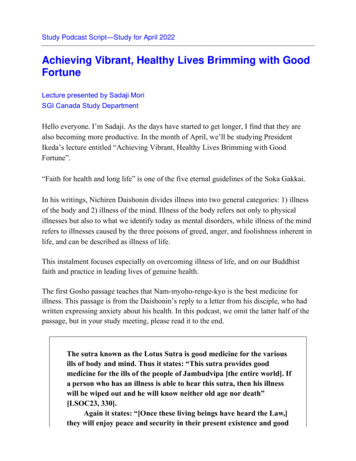 Achieving Vibrant, Healthy Lives Brimming With Good Fortune - Podbean