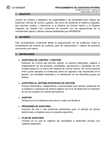 PROCEDIMIENTO DE AUDITORIA INTERNA - Infibague.gov.co