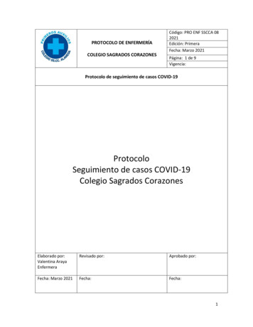 Protocolo Seguimiento De Casos COVID-19 Colegio Sagrados Corazones