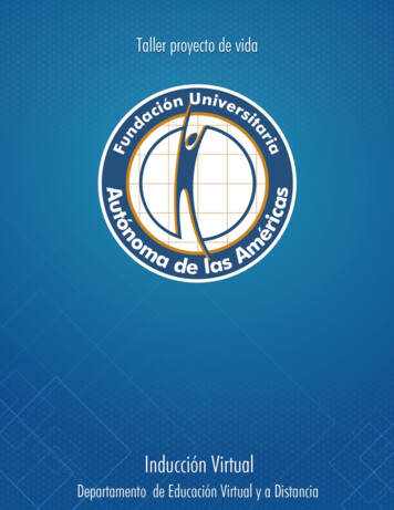 Taller Proyecto De Vida - Fundación Universitaria Autónoma De Las .