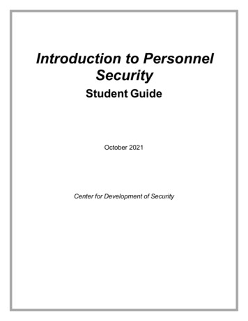 PS113 Introduction To Personnel Security - CDSE