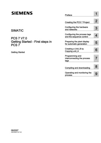 SIMATIC PCS 7 V7.0 Getting Started - First Steps In PCS 7 - Siemens