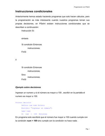 Programación Con PSeInt Instrucciones Condicionales - Hugo Brito