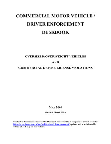 COMMERCIAL MOTOR VEHICLE / DRIVER ENFORCEMENT DESKBOOK - Indiana