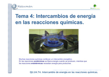 Tema 4: Intercambios De Energía En Las Reacciones Químicas.