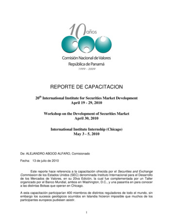 REPORTE DE CAPACITACION - Supervalores.gob.pa