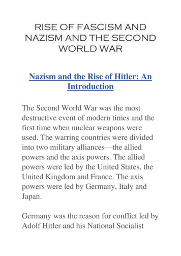 RISE OF FASCISM AND NAZISM AND THE SECOND WORLD WAR - ICSE Friends