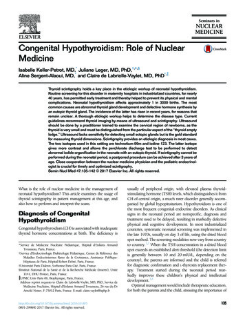 Congenital Hypothyroidism Role Of Nuclear Medicine