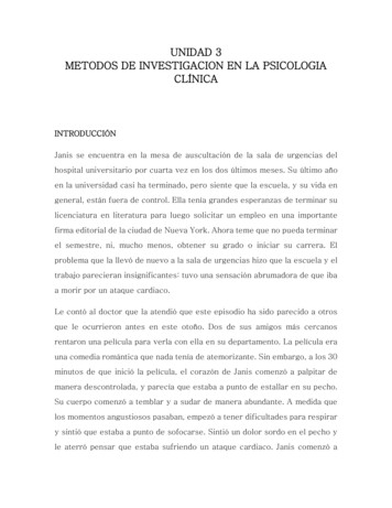 Unidad 3 Metodos De Investigacion En La Psicologia Clínica