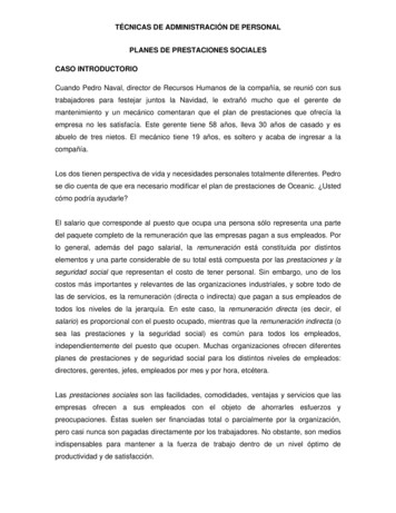 Técnicas De Administración De Personal Planes De Prestaciones Sociales .