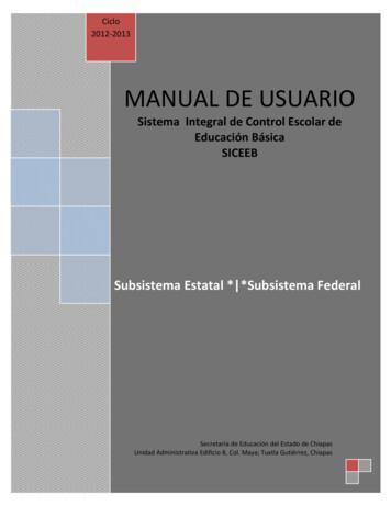 MANUAL DE USUARIO - Secretaría De Educación Del Estado De Chiapas