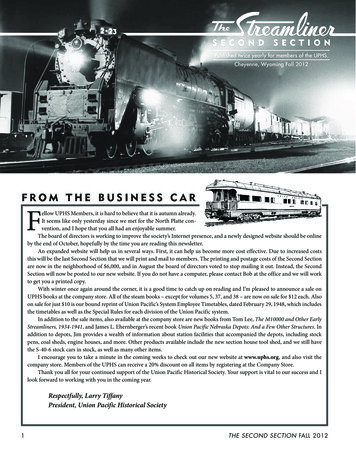 FROM THE BUSINESS CAR F - Union Pacific Railroad