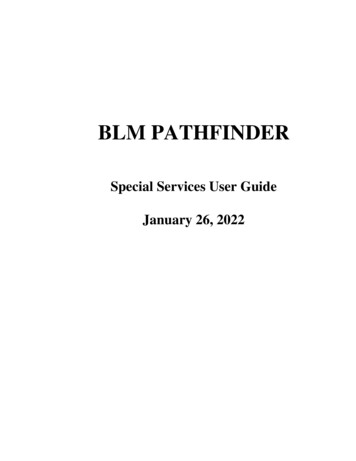 BLM Navigator Special Services User Guide - Pathfinder