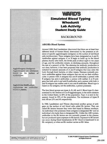 Simulated Blood Typing Whodunit Lab Activity Student Study Guide