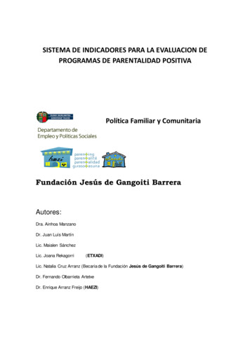 Sistema De Indicadores Para La Evaluacion De Programas De Parentalidad .