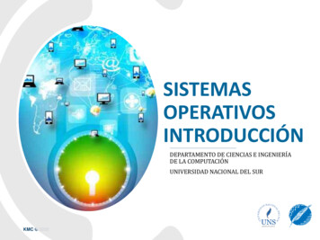 SISTEMAS OPERATIVOS INTRODUCCIÓN - Universidad Nacional Del Sur