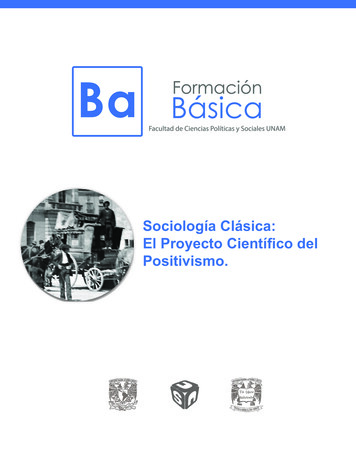 Sociología Clásica: El Proyecto Científico Del Positivismo.