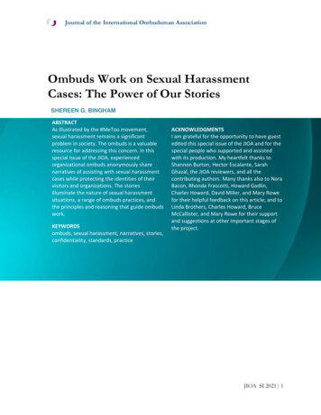 Ombuds Work On Sexual Harassment Cases: The Power Of Our Stories
